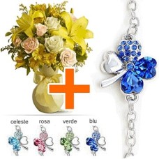 Bracelet with Swarovski Elements + Flowers (Curated)